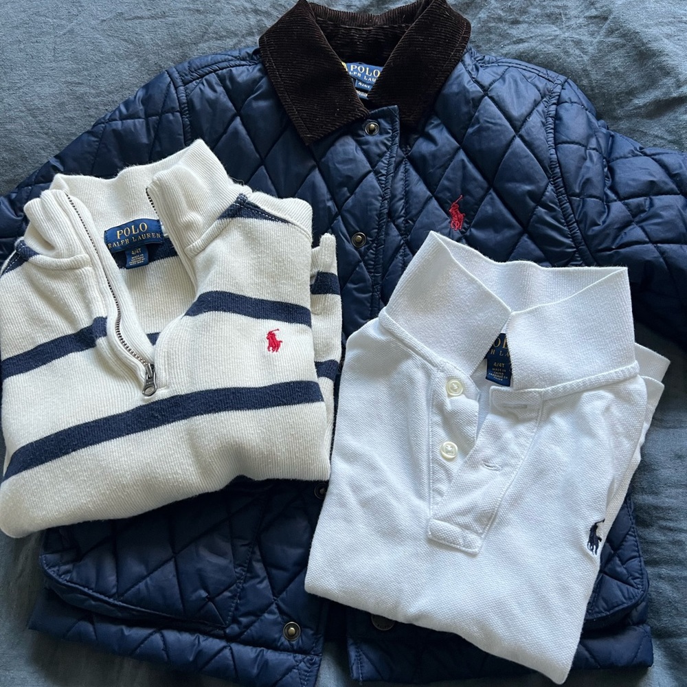 Polo size 4/4T Bundle Jacket, Half Zip Sweater and Polo Shirt